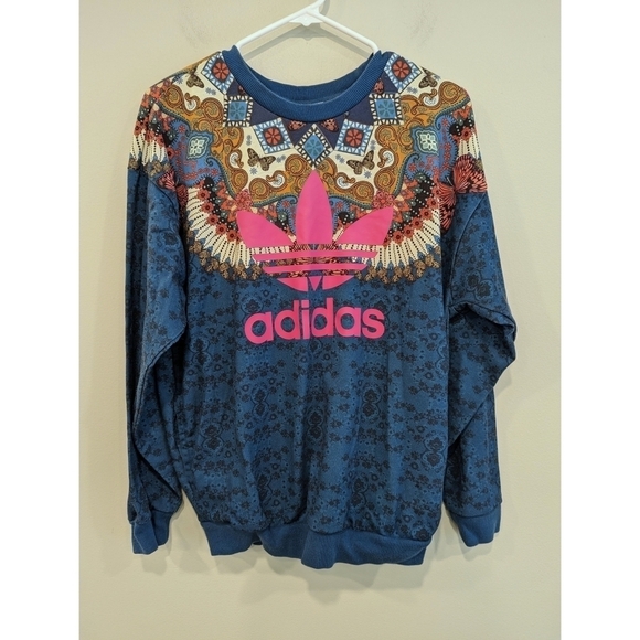 Adidas x Farm Rio Borbomix Butterfly Crewneck Pocket Pullover Size XS - Picture 1 of 10